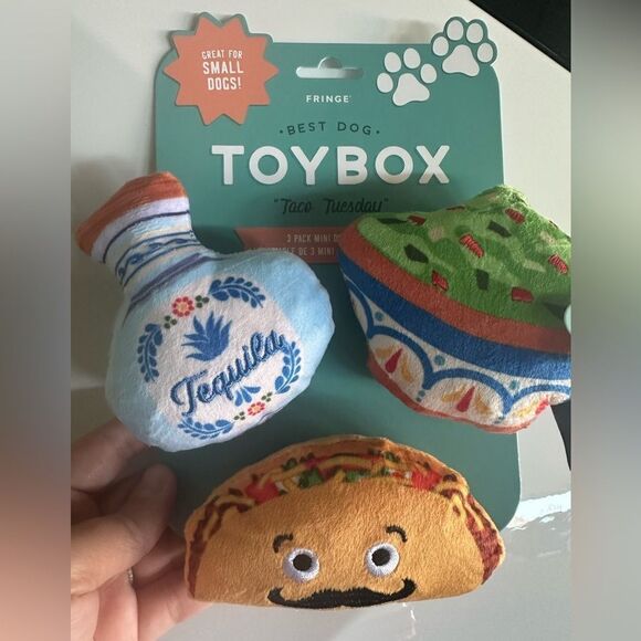 TOYBOX Tequila Guacamole Dip & Taco Plush Squeaky Small Dog Toys - Picture 1 of 6